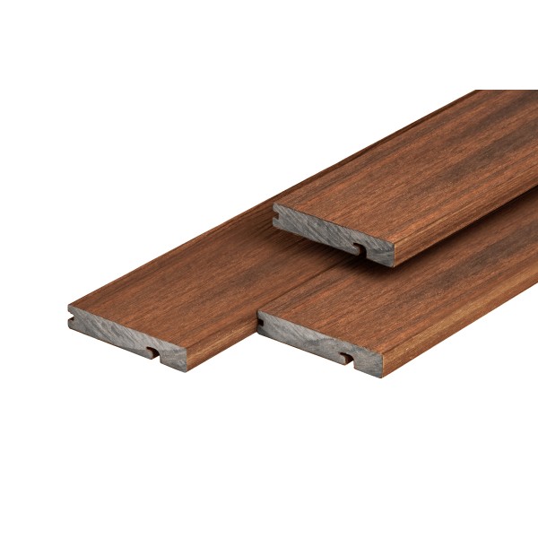 PuraShield composiet eindplank  2,3 x 13,8 x 300 cm, ipé, fijne houtnerf, clip systeem
