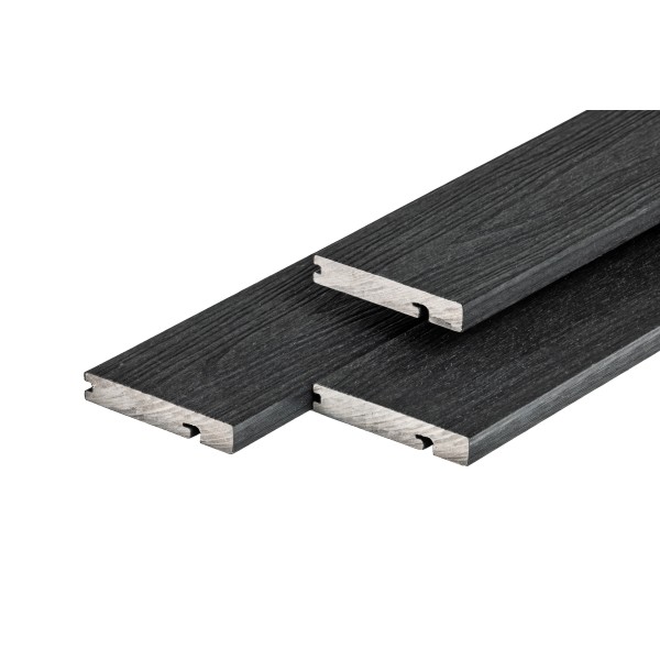 PuraShield composiet eindplank  2,3 x 13,8 x 300 cm, ebony black, fijne houtnerf, clip systeem