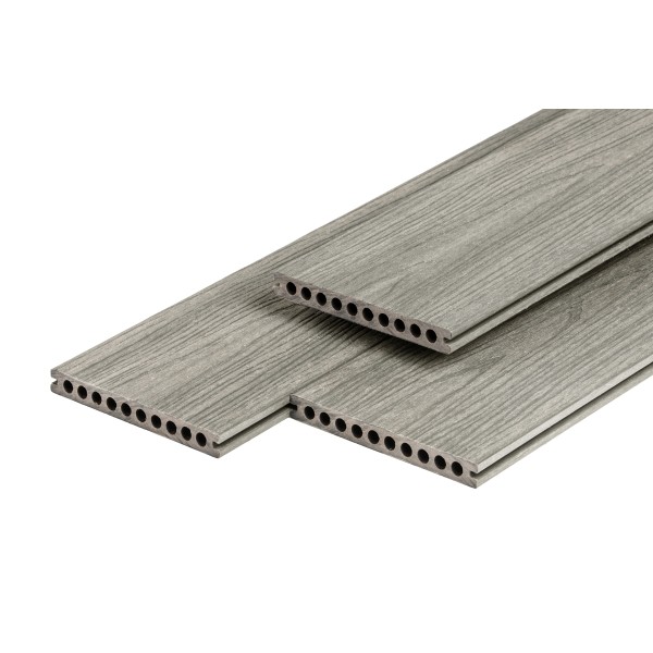 PuraShield composiet vlonderplank 2,3 x 21,0 x 300 cm, light grey, semi-massief, fijne houtnerf, clip systeem