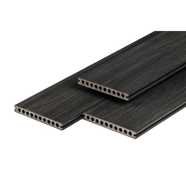 PuraShield composiet vlonderplank 2,3 x 21,0 x 400 cm, ebony black, semi-massief, fijne houtnerf, clip systeem