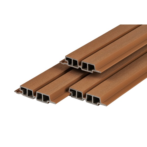 PuraTech 55 composiet dubbel profiel 3,3 x 17,0 x 390 cm, teak, fijne houtnerf