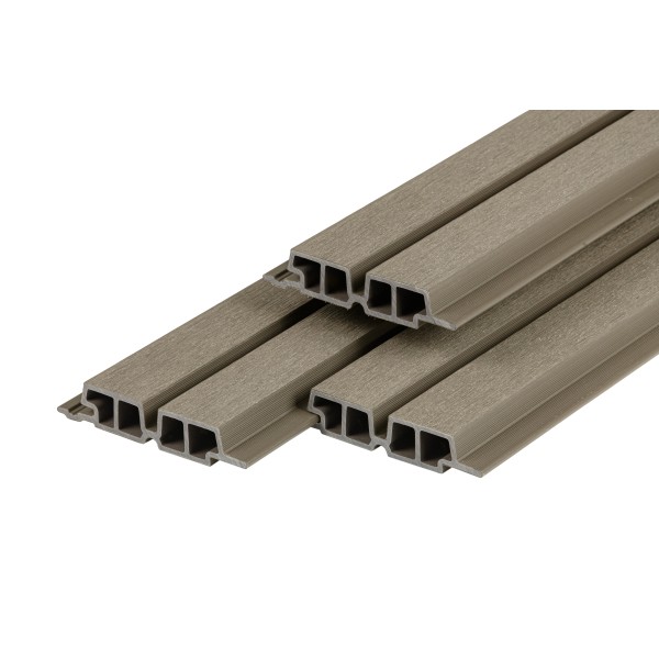 PuraTech 55 composiet dubbel profiel 3,3 x 17,0 x 290 cm, light grey, fijne houtnerf