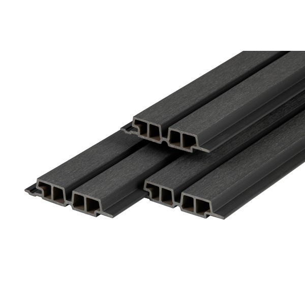 PuraTech 55 composiet dubbel profiel 3,3 x 17,0 x 390 cm, ebony black, fijne houtnerf