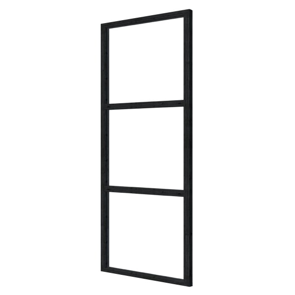 Steellook glaswand 116 x 212 cm, zwart