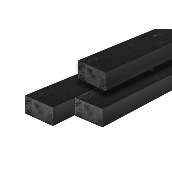 ME vuren ligger 6,5 x 12,0 x 400 cm, zwart gespoten, geschaafd