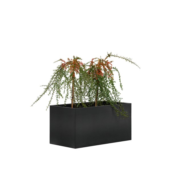 Bloembak Mohawk, zwart gepoedercoat staal 50 x 90 x 50 cm