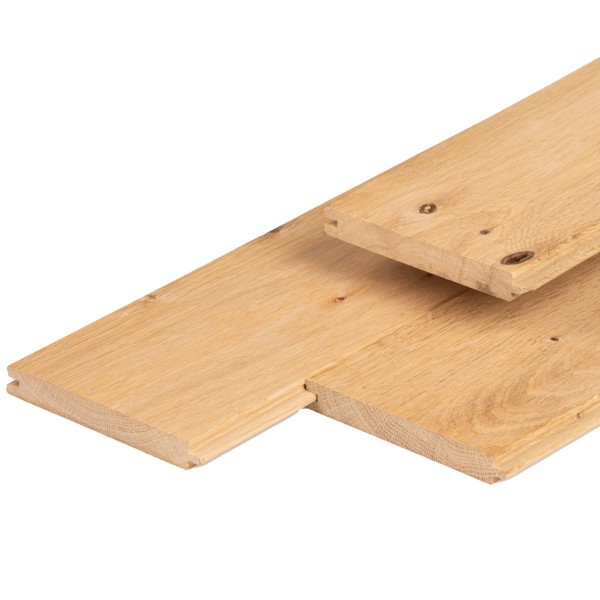 Eiken t&g-profiel 1,8 x 13,0 x 400 cm, gedroogd, geschaafd, 2 zijden vellingkant