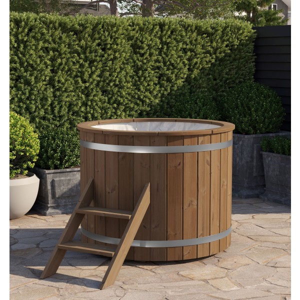 Koudwaterbad Ø120 cm, thermisch gemodificeerd vuren