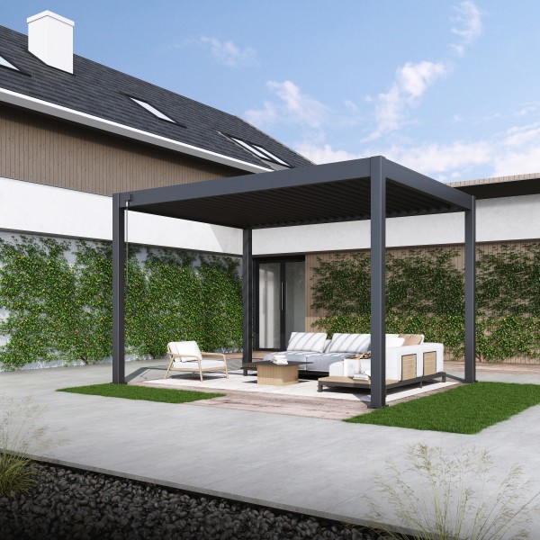 Tuindeco Advance line vrijstaande aluminium overkapping 300 x 400 x 255 cm antraciet