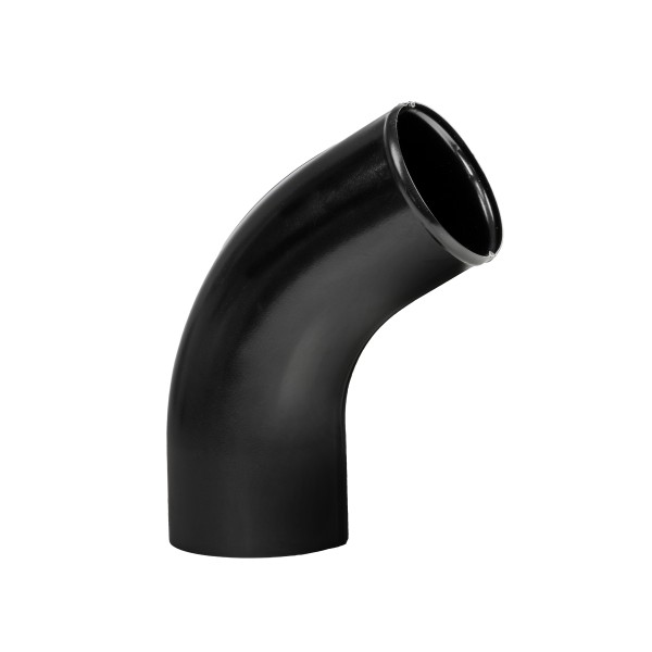 Gootuitloop met bocht zwart gecoat