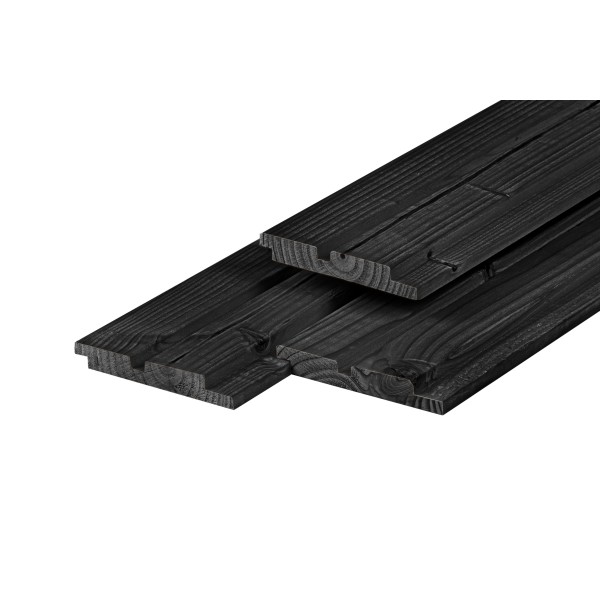 Douglas dubbel profiel 1,9 x 13,0 x 400 cm, gedroogd, zwart gespoten