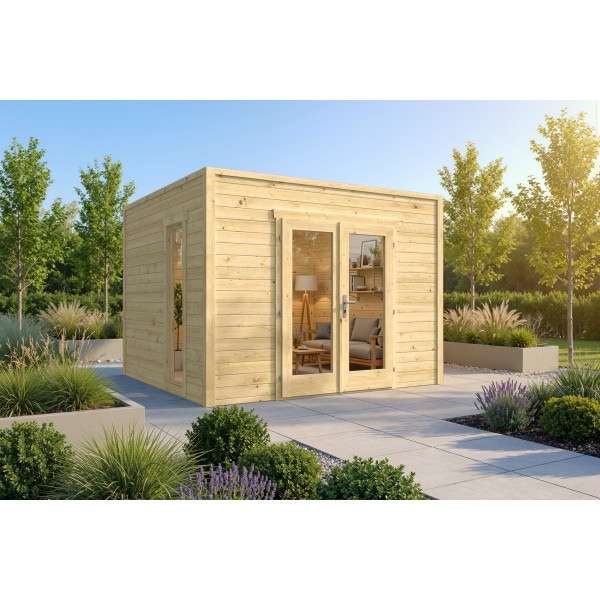 Blokhut - Tuinhuis Tino | 28 mm | vuren onbehandeld