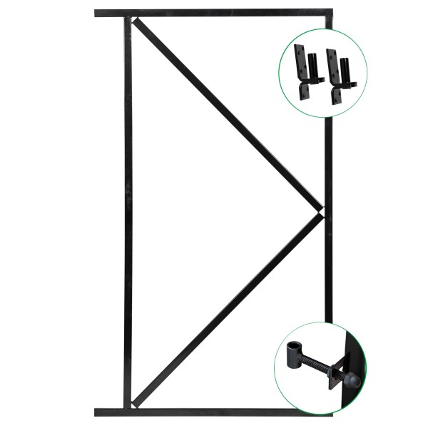 IJzeren deurframe 1550x900mm zwart