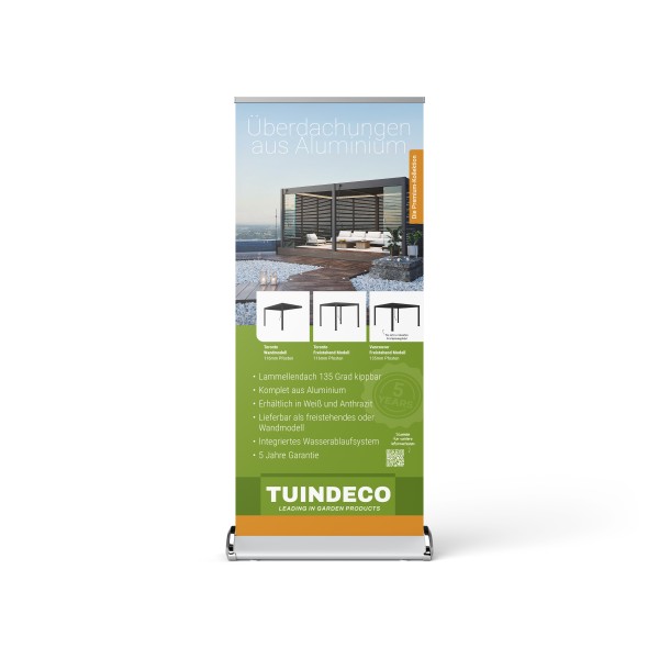 Roll-up banner aluminium overkappingen (Duitstalig)