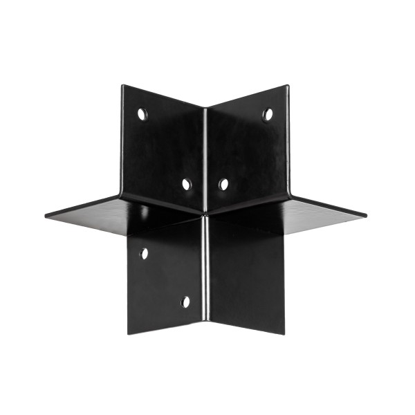 Pergola hoekverbinding voor 120x120mm balken, zwart gepoedercoat, incl. bevestigingsset