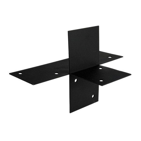 Pergola hoekverbinding met verlenging voor 120x120mm balken met bevestigingsmateriaal, zwart gepoedercoat, incl. bevestigingsset