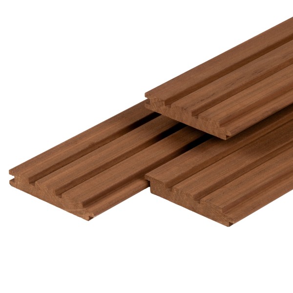 Ayous hardhout triple profiel 21x145x4250mm, thermisch gemodificeerd, geschaafd
