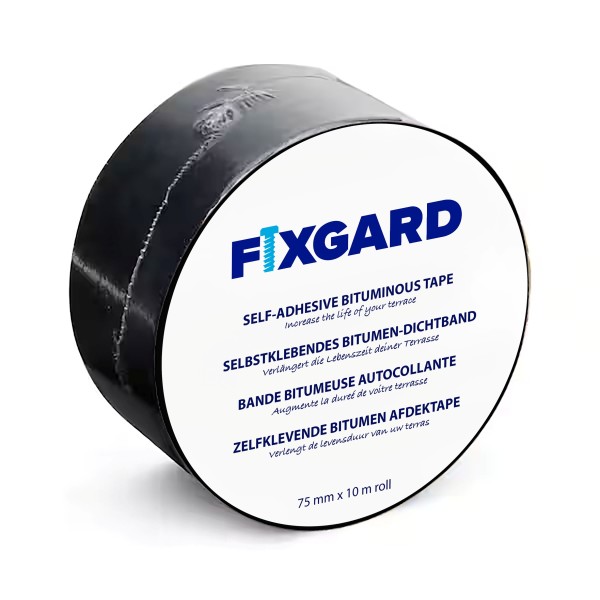 FixGard bitumen afdektape voor houten onderliggers 75x10000mm