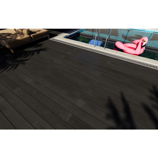 PuraBoard vlonderplank 22x175x3600mm, charcoal black, fijne nerf 2 PuraBoard vlonderplank 22x175x3600mm, charcoal black, fijne nerf - Afbeelding 2