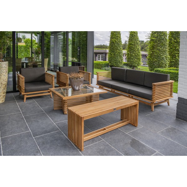 Teak loungeset Riverside fauteuil incl. kusses 2 Teak loungeset Riverside fauteuil incl. kusses - Afbeelding 2